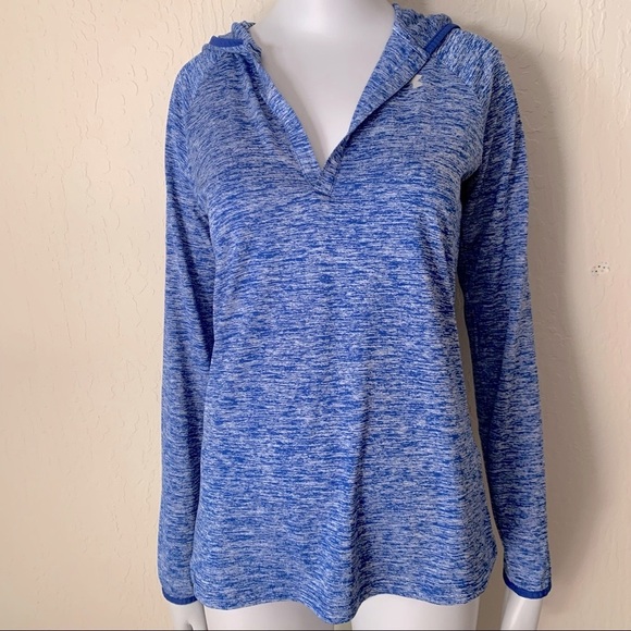 UNDER ARMOUR Loose Fit Athletic Hoodie Lightweight Blue Heathered Size XS - Picture 14 of 15